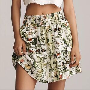 Anthropologie The Somerset Linen-Blend Mini Skirt
